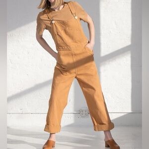 Jesse Kamm Overalls in Wheat Medium EUC 100% Cotton